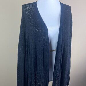 Lane Bryant Women's 3/4 Sleeve Cardigan Sweater Plus Size 26/28 Black, Open